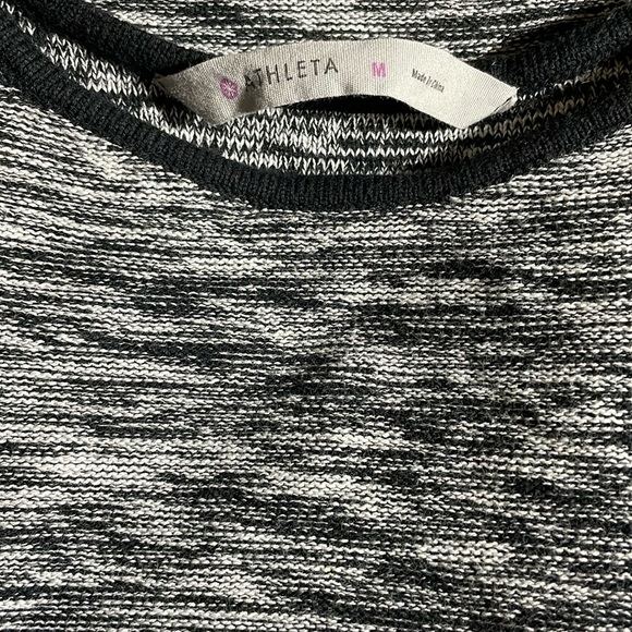 Athleta Sweaters - Athleta size medium black/white sweater with black rolled detail trim EUC